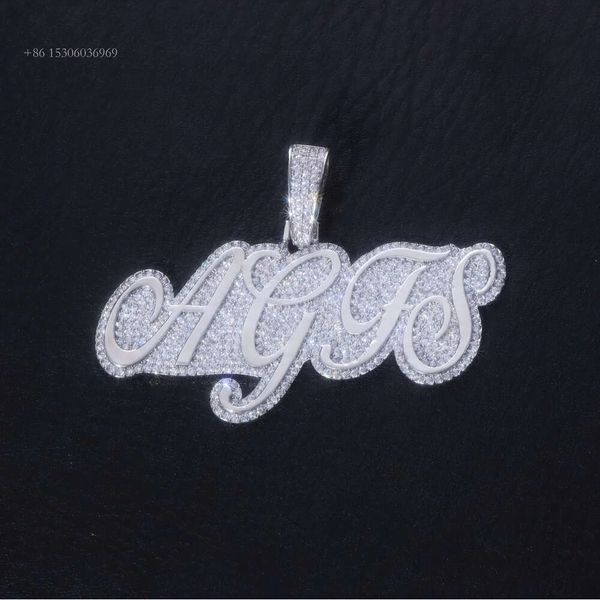 Master Rocks Jewelry Sterling Sier Custom Name Hip Hop Iced Out VVS Moissanite Pendant