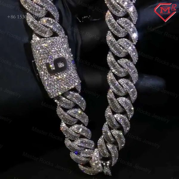 Hiphop Vvs Moissanite Custom Clasp Iced Out Sterling Sier Miami Cuban Link Chain
Hiphop Vvs Moissanite Custom Clasp Iced Out Sterling Sier Miami Cuban Link Chain