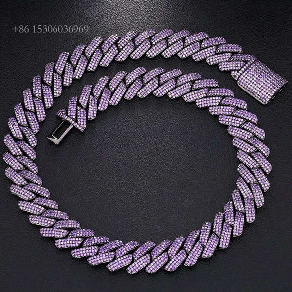 Master Rocks Jewelry Sterling Sier 19Mm 3 Rows Necklace Iced Out Purple Moissanite Cuban Link Chain
Master Rocks Jewelry Sterling Sier 19Mm 3 Rows Necklace Iced Out Purple Moissanite Cuban Link Chain