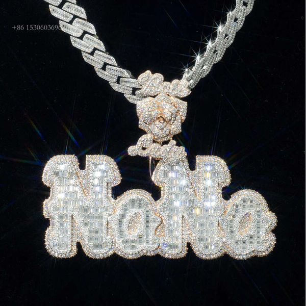 Hiphop Jewelry Sterling Sier Custom Letter Iced Out VVS Baguette Moissanite Pendant Necklace
Hiphop Jewelry Sterling Sier Custom Letter Iced Out VVS Baguette Moissanite Pendant Necklace