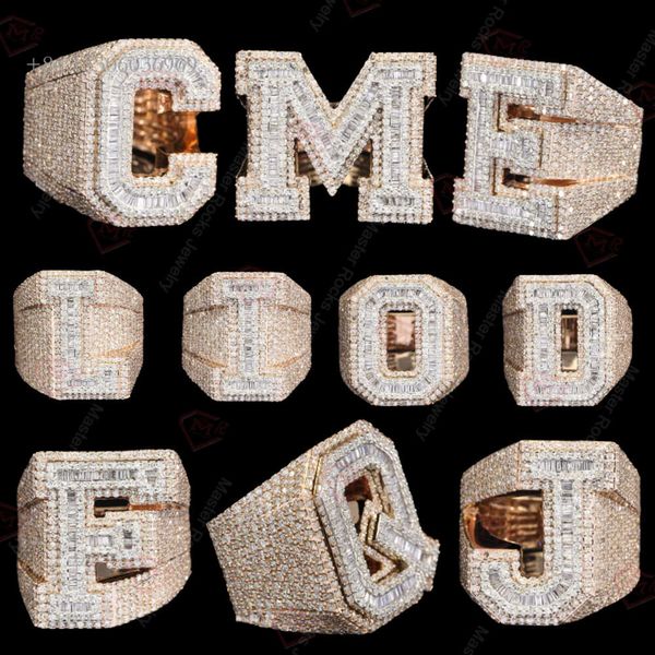 Custom Rappers Iced Out VVS Moissanite Diamond Sterling Sier Hip Hop Initial Letter Ring
Custom Rappers Iced Out VVS Moissanite Diamond Sterling Sier Hip Hop Initial Letter Ring