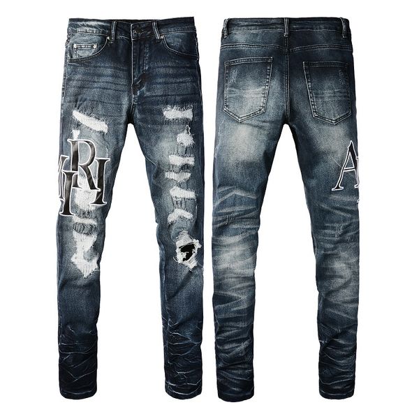 Wholesale Cheaper Men Letter Embroidery Hole Patch Slim Fit Blue Skinny Jeans Youth Amiryes Plus Size
Wholesale Cheaper Men Letter Embroidery Hole Patch Slim Fit Blue Skinny Jeans Youth Amiryes Plus Size
