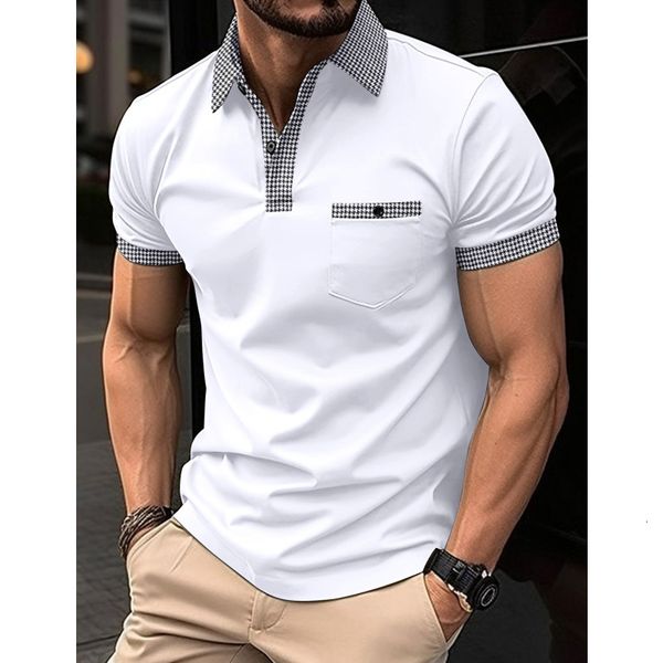men's polos summer casual shortsleeved polo shirt office fashion thousandbird check tshirt breathable 230630, White;black
men's polos summer casual shortsleeved polo shirt office fashion thousandbird check tshirt breathable 230630, White;black