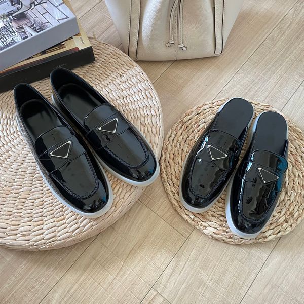 loafers leather flat fashion casual women's dress shoes designer triangle logo comfortable soft soled women's single shoes two ver, Black
loafers leather flat fashion casual women's dress shoes designer triangle logo comfortable soft soled women's single shoes two ver, Black