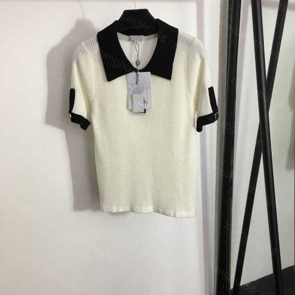 23ss womens designer clothing womens knits small incense button polo neck wool knit short sleeve womens clothes a1, White
23ss womens designer clothing womens knits small incense button polo neck wool knit short sleeve womens clothes a1, White