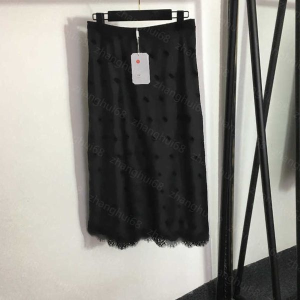 23ss designer skirts womens designer clothing lace hemline flocking logo high waist slit skirt women clothes a1, Black
23ss designer skirts womens designer clothing lace hemline flocking logo high waist slit skirt women clothes a1, Black