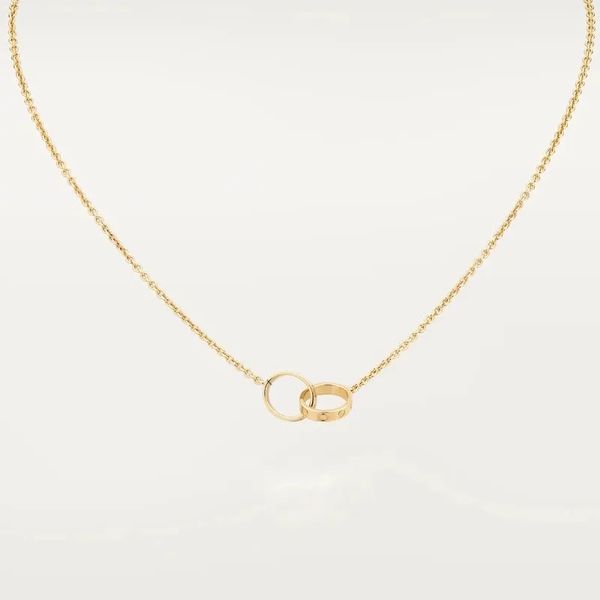 new classic design double loop charms pendant love necklace for women girls 316l titanium steel wedding, Silver
new classic design double loop charms pendant love necklace for women girls 316l titanium steel wedding, Silver