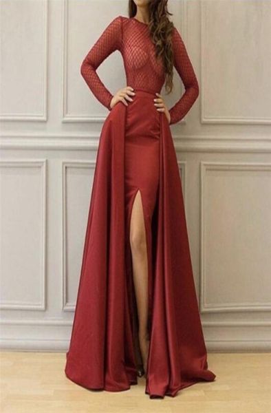 fashion burgundy o neck lace long sleeve evenign gowns side slit hand beading mermaid prom dresses with overskirt8112265, Black
fashion burgundy o neck lace long sleeve evenign gowns side slit hand beading mermaid prom dresses with overskirt8112265, Black