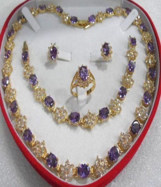 women039s jewelry amethyst 18k gp yellow necklace bracelet earring ring sets9576508, Slivery;golden
women039s jewelry amethyst 18k gp yellow necklace bracelet earring ring sets9576508, Slivery;golden