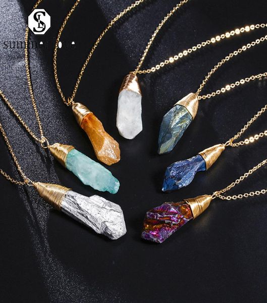 new arrival natural stone pendant necklace for women gold chain charm qua6rtz pendant necklace colorful chakra party jewelry gifts8223143, Silver
new arrival natural stone pendant necklace for women gold chain charm qua6rtz pendant necklace colorful chakra party jewelry gifts8223143, Silver