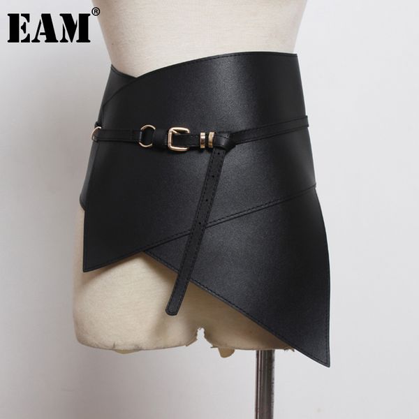 belts eam pu leather black irregular spliced wide long belt personality women fashion allmatch spring autumn 1df2098 230630, Black;brown
belts eam pu leather black irregular spliced wide long belt personality women fashion allmatch spring autumn 1df2098 230630, Black;brown