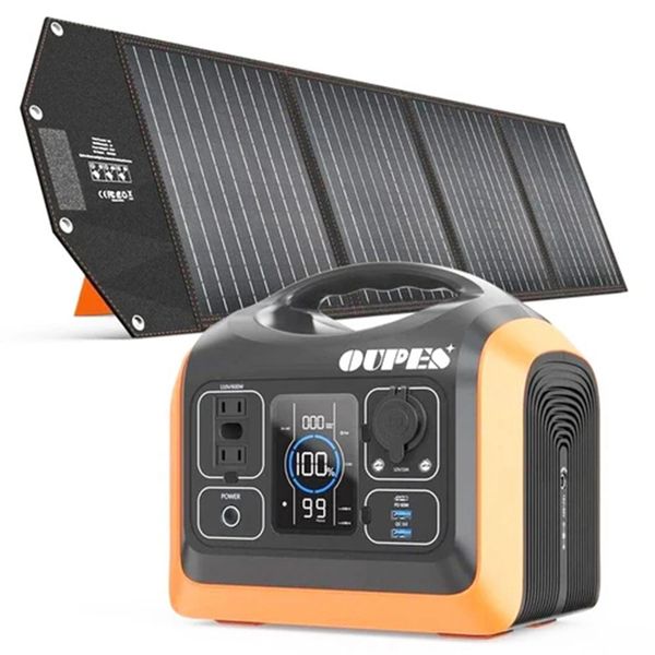 oupes 600w 595wh portable power station + 100w monocrystalline solar panel solar generator kit for camping hiking
oupes 600w 595wh portable power station + 100w monocrystalline solar panel solar generator kit for camping hiking