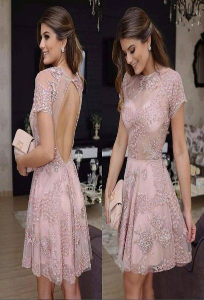 elegant beads homecoming dresses illusion lace hollow back litter black dress arabic short prom dress cocktail party club wear gra6481080, Blue;pink
elegant beads homecoming dresses illusion lace hollow back litter black dress arabic short prom dress cocktail party club wear gra6481080, Blue;pink