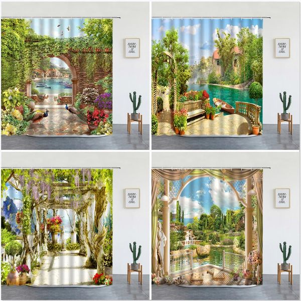 capris flowers arch bridge landscape waterproof shower curtains home decor bathroom curtain polyester fabric background wall decoration, Black;white
capris flowers arch bridge landscape waterproof shower curtains home decor bathroom curtain polyester fabric background wall decoration, Black;white