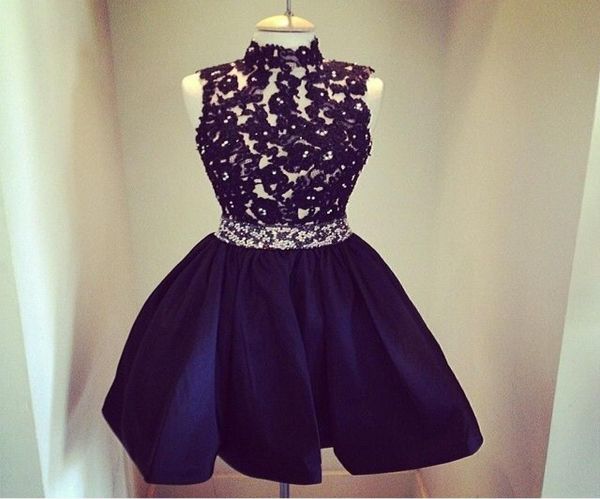 high neck lace beaded dark navy homecoming dresses short prom dress custom made sleeveless4842229, Blue;pink
high neck lace beaded dark navy homecoming dresses short prom dress custom made sleeveless4842229, Blue;pink