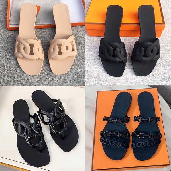 designers luxury sandals women chain slides summer rubber big head slides fashion beach shoes flat slippers with box bag no322, Black
designers luxury sandals women chain slides summer rubber big head slides fashion beach shoes flat slippers with box bag no322, Black