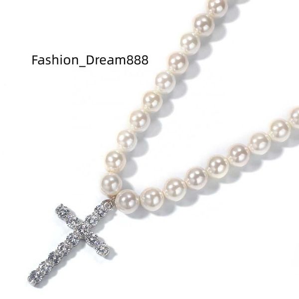 popular hip-hop cross pendant accessory with 5a zircon buling light with 8mm10mm exquisite pearl necklace for anniversary, Silver
popular hip-hop cross pendant accessory with 5a zircon buling light with 8mm10mm exquisite pearl necklace for anniversary, Silver