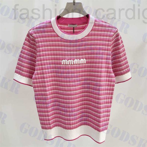 women's t-shirt designer pink striped t shirt for women knitted short sleeved white letter sweaters womens clothing dalv
women's t-shirt designer pink striped t shirt for women knitted short sleeved white letter sweaters womens clothing dalv