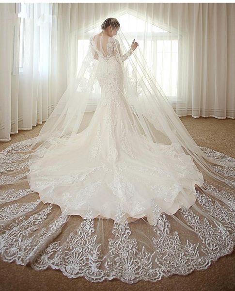 amazing 4m one layer long cathedral wedding veils lace trim soft tulle ivory blusher bridal veil accessories9170889, Black
amazing 4m one layer long cathedral wedding veils lace trim soft tulle ivory blusher bridal veil accessories9170889, Black