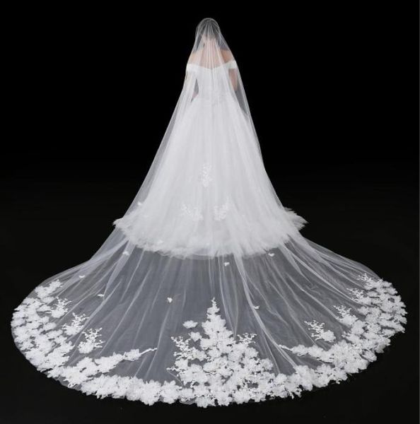 2019 cathedral veil for wedding dress bridal gown 3d flowers soft tulle cut edge white ivory tulle one layer with comb 3 meters2084858, Black
2019 cathedral veil for wedding dress bridal gown 3d flowers soft tulle cut edge white ivory tulle one layer with comb 3 meters2084858, Black