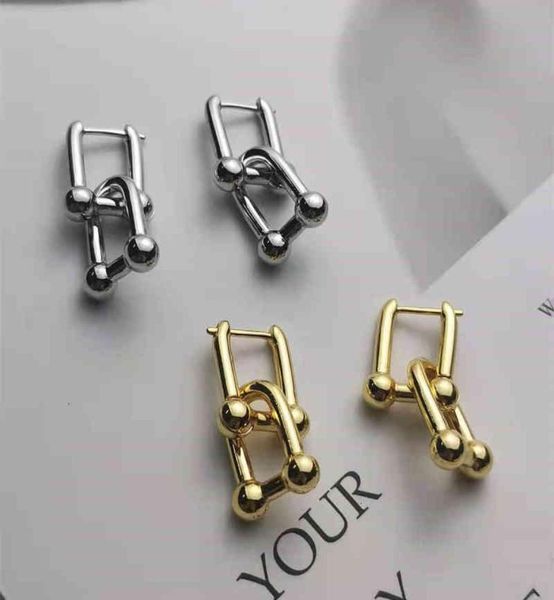 t039s new chain earrings are bold highgrade fashionable lon 2section removable ushaped bamboo earrings7348024, Golden