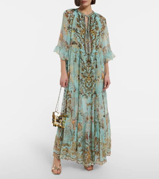 designer dress bell sleeve floral printed loose and comfortable long dress, Black;gray
designer dress bell sleeve floral printed loose and comfortable long dress, Black;gray