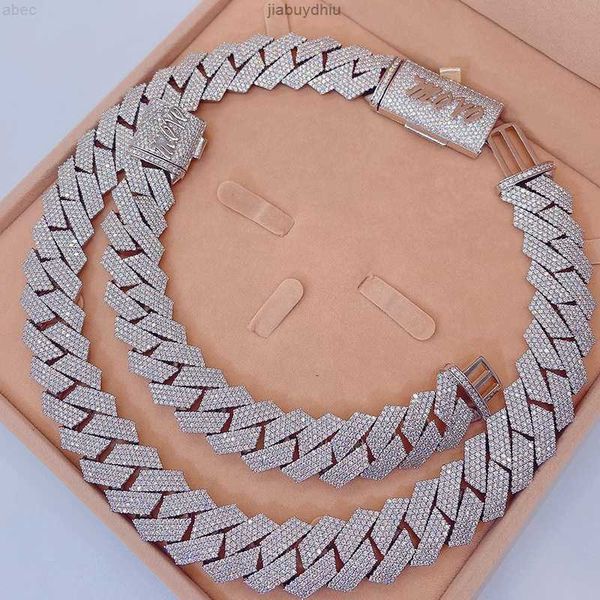 20mm miami cuban necklace lab diamonds moissanite flawless vvs white gold link chain, Silver
20mm miami cuban necklace lab diamonds moissanite flawless vvs white gold link chain, Silver