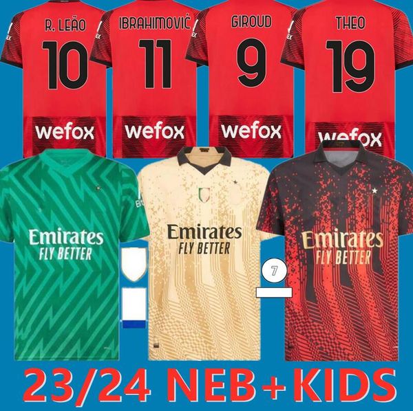 10 r. leao koche soccer jerseys ibrahimovic 2023 2024 ac milans giroud tonali football shirt theo brahim men kids kits 23 24 rebic ketelaere, Black;yellow
10 r. leao koche soccer jerseys ibrahimovic 2023 2024 ac milans giroud tonali football shirt theo brahim men kids kits 23 24 rebic ketelaere, Black;yellow