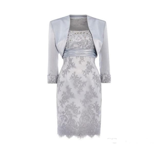 formal silver mother of the bride dresses with jacket sequins lace beaded satin knee length mother off groom dresses evening wear5915196, Black;red
formal silver mother of the bride dresses with jacket sequins lace beaded satin knee length mother off groom dresses evening wear5915196, Black;red