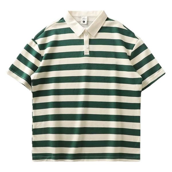 men's polos 2023 summer stripe short sleeve polo shirt polo tshirt casual golf wear clothes for women 230630, White;black
men's polos 2023 summer stripe short sleeve polo shirt polo tshirt casual golf wear clothes for women 230630, White;black