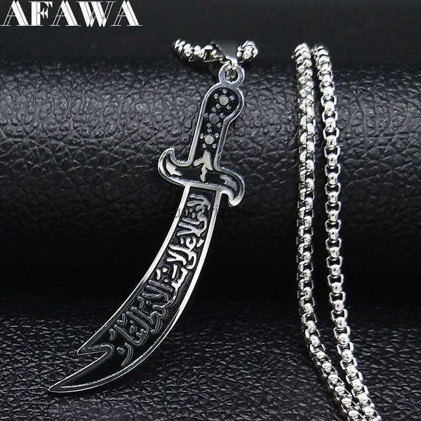 arabic sword stainless steel necklaces chain for men imam ali sword muslim islam knife necklace pendant islamic jewelry n558s01 l230620, Silver
arabic sword stainless steel necklaces chain for men imam ali sword muslim islam knife necklace pendant islamic jewelry n558s01 l230620, Silver