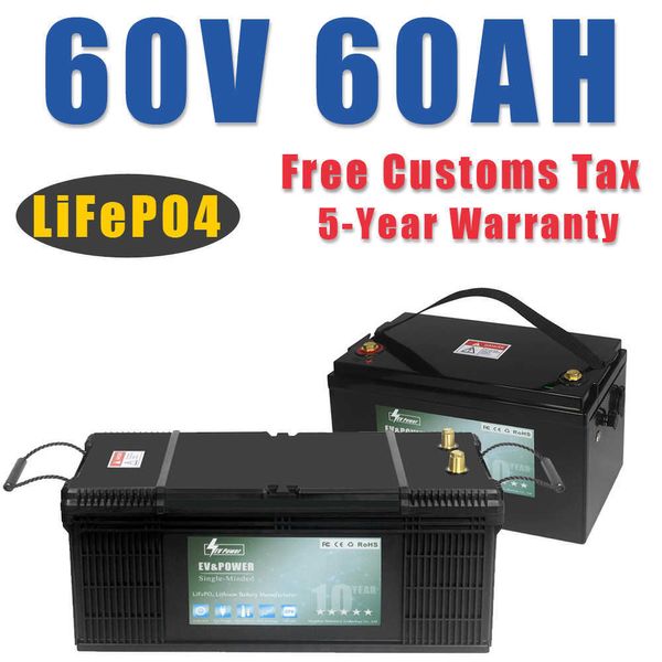 Image of 60V 20AH 40AH 80AH LiFePO4 Lithium Iron Phosphate Battery With 3000W 5000W BMS For ebike Motorcycle Scooter EV Golf Cart