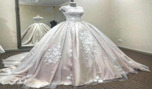 beautiful luxury satin ball gown wedding dresses capped sleeves lace appliques tulle court train bridal gowns 2019 real pos cus3665454, White
beautiful luxury satin ball gown wedding dresses capped sleeves lace appliques tulle court train bridal gowns 2019 real pos cus3665454, White