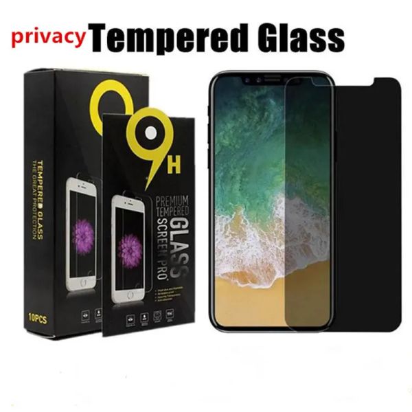 Image of Anti-Spy Privacy Tempered Glass Screen Protector for iphone 11 12 13 14 pro max x xr 7 8 plus with package 828DD