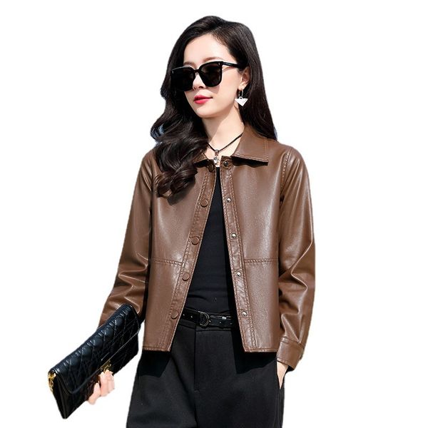 women's leather coats short 2023 spring new korean version temperament fashion versatile pu leather jacket trend outerwear, Black
women's leather coats short 2023 spring new korean version temperament fashion versatile pu leather jacket trend outerwear, Black