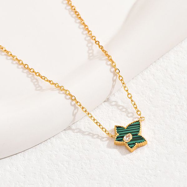 fashion ivy malachite titanium steel pendant stainless steel unique new light luxury necklace women, Silver
fashion ivy malachite titanium steel pendant stainless steel unique new light luxury necklace women, Silver