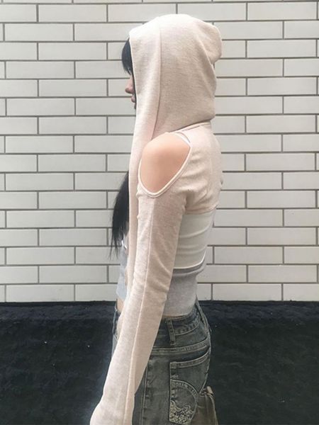 women's t-shirt long sleeve hooded t-shirts off shoulder harajuku tshirts women y2k aesthetic grunge streetwear crop thin cardigan 2306, White
women's t-shirt long sleeve hooded t-shirts off shoulder harajuku tshirts women y2k aesthetic grunge streetwear crop thin cardigan 2306, White