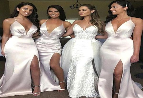 spaghetti straps mermaid long bridesmaid dresses satin ruched high split maid of honor wedding guest dress bm16839738515, White;pink
spaghetti straps mermaid long bridesmaid dresses satin ruched high split maid of honor wedding guest dress bm16839738515, White;pink