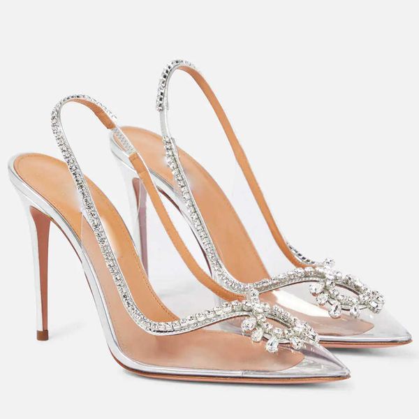 spring/summer new 2023 style pointed silver transparent rhinestone chain fashion slim heel women's shoes, Black
spring/summer new 2023 style pointed silver transparent rhinestone chain fashion slim heel women's shoes, Black