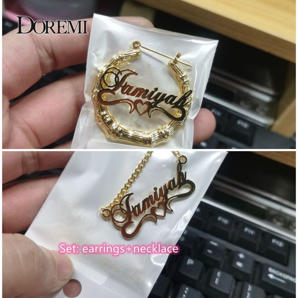 dangle chandelier doremi 2 pieces set name earrings and necklace 3mm cuban bamboo earrings custom heart name pendant personalised name earri, Silver
dangle chandelier doremi 2 pieces set name earrings and necklace 3mm cuban bamboo earrings custom heart name pendant personalised name earri, Silver