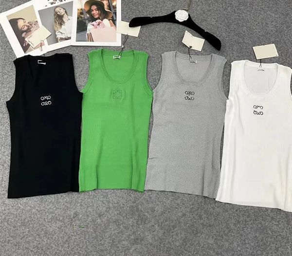 women's tanks knits luxury summer camis designer embroidery sleeveless tight fit knitted vest tank sleeveless breathable knitted pullov, White
women's tanks knits luxury summer camis designer embroidery sleeveless tight fit knitted vest tank sleeveless breathable knitted pullov, White