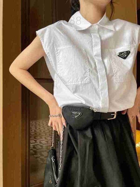 women's blouses & shirts designer triangle small badge casual sleeveless lapel loose white shirt drawstring waistcoat fashion trend 28y
women's blouses & shirts designer triangle small badge casual sleeveless lapel loose white shirt drawstring waistcoat fashion trend 28y