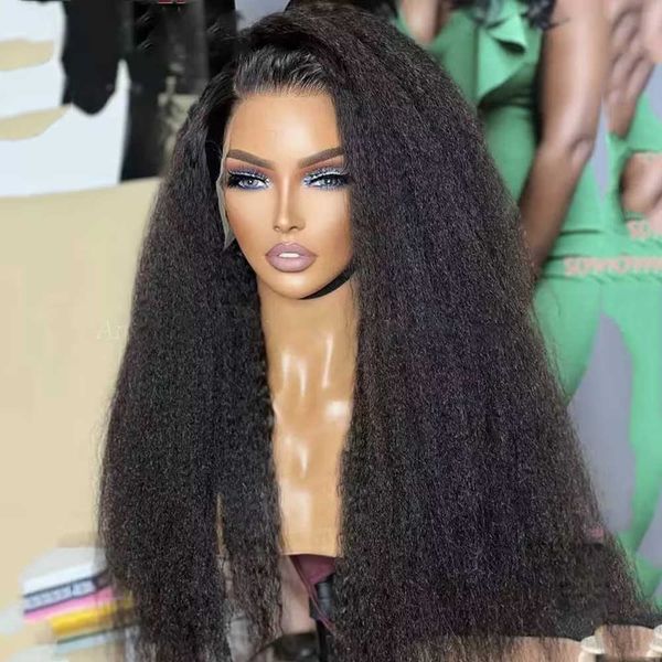 13x4 kinky straight lace front wigs 180% density black yaki wig for women with baby hair synthetic wig heat temperature glueless 230524, Black;brown
13x4 kinky straight lace front wigs 180% density black yaki wig for women with baby hair synthetic wig heat temperature glueless 230524, Black;brown