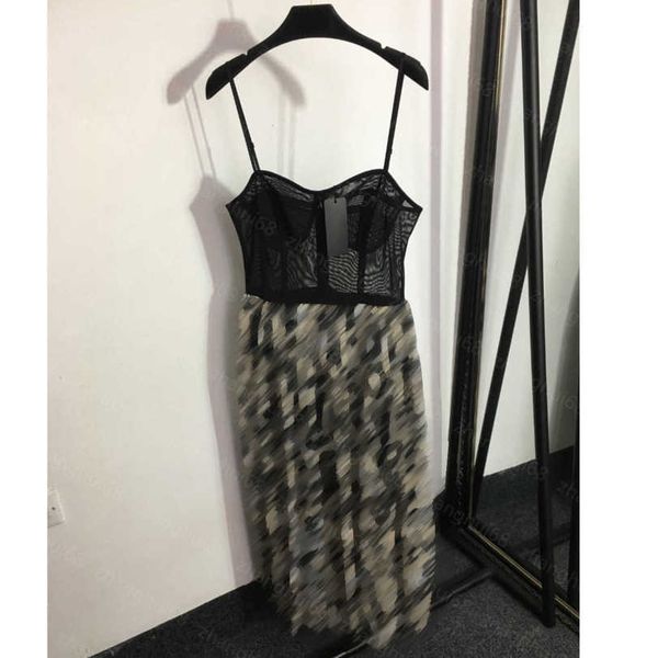 23ss summer dresses women dress womens designer clothing new letter-printed mesh patchwork strap dress womens clothing a1, Black;gray
23ss summer dresses women dress womens designer clothing new letter-printed mesh patchwork strap dress womens clothing a1, Black;gray