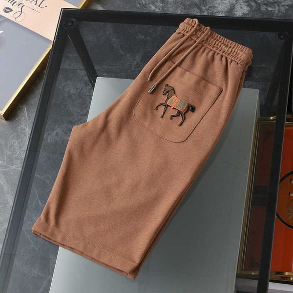 european men's summer shorts cotton pants h horse embroidered capri pants casual sports stretch, White;black
european men's summer shorts cotton pants h horse embroidered capri pants casual sports stretch, White;black