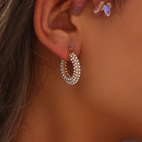 hoop huggie trendy pearl jewelry ladies christmas gift pearl crystal filled round hoop earrings for women stainless steel earring 230630, Golden;silver
hoop huggie trendy pearl jewelry ladies christmas gift pearl crystal filled round hoop earrings for women stainless steel earring 230630, Golden;silver