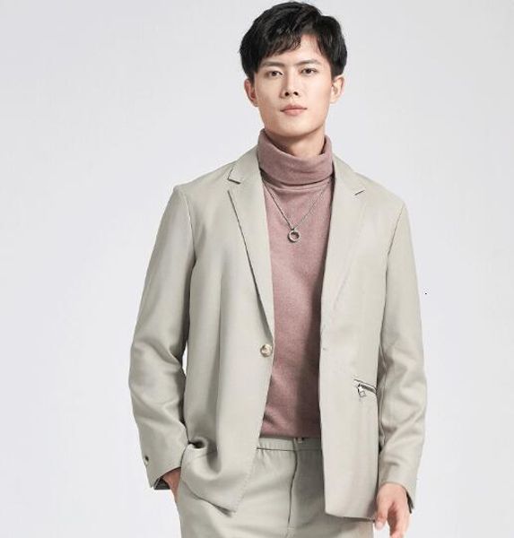 men's suits blazers spring autumn suit solid color casual long sleeve loose cotton blend jacket abb202 230630, White;black 
men's suits blazers spring autumn suit solid color casual long sleeve loose cotton blend jacket abb202 230630, White;black