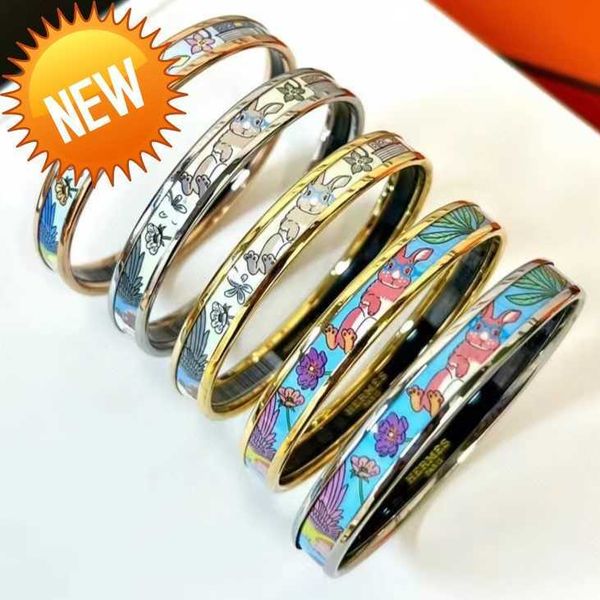 new rabbit pattern colored glaze titanium steel designer bracelet plated 62cm65cm for men and women's couple bracelet fashion versatile, Black
new rabbit pattern colored glaze titanium steel designer bracelet plated 62cm65cm for men and women's couple bracelet fashion versatile, Black