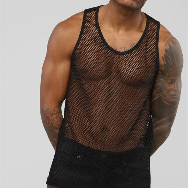 men' tank mesh perspective vest fishing net muscle sleeveless see through 230630, White;black
men' tank mesh perspective vest fishing net muscle sleeveless see through 230630, White;black