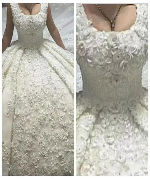 luxurious aline wedding dresses with scoop neckline lace long train handmade flowers pearls appliques bridal gowns robe de m1627605, White
luxurious aline wedding dresses with scoop neckline lace long train handmade flowers pearls appliques bridal gowns robe de m1627605, White